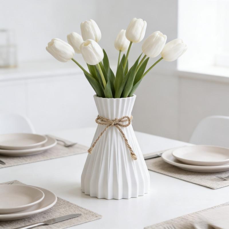 Creative Origami Vase European Pleated Design Plastic Folding Flower Vase Modern Decor for Dry Flower Arrangement