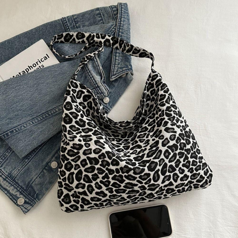 Large Capacity Shoulder Bag Cloth Messenger Bag Casual Leopard Print Crossbody Bags  Outdoor