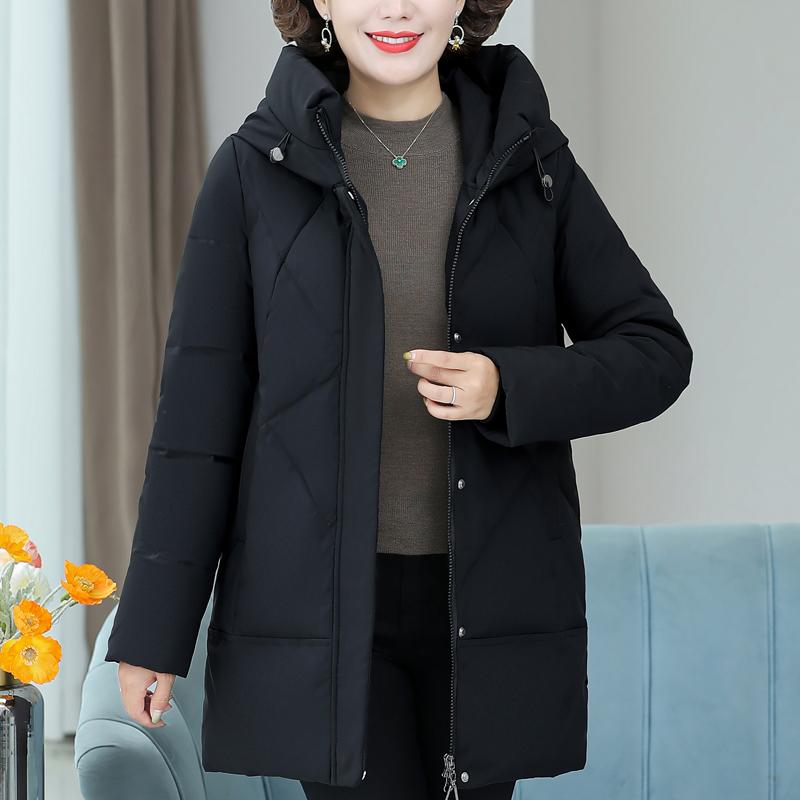 Middle Age Women's Down Coats Winter Vintage Parkas Plus Size Elegant Loose Thick Warm Puffer Jackets Woman Outerwears
