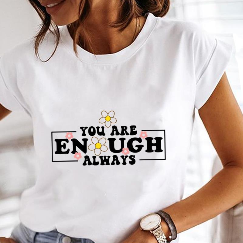 (Asian Size) Women Lady Female Top Printed Tee Summer Clothing Flower Sweet Trend Casual T Shirt Fashion Graphic Short Sleeve T-shirts