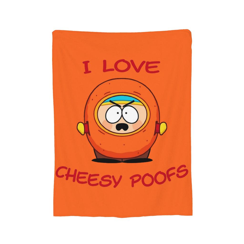 Amo Cheesy Poofs South-Parks Coperta Pile Stampa Cartman Coperta Leggera Sottile Multifunzione per Casa Divano Trapunta