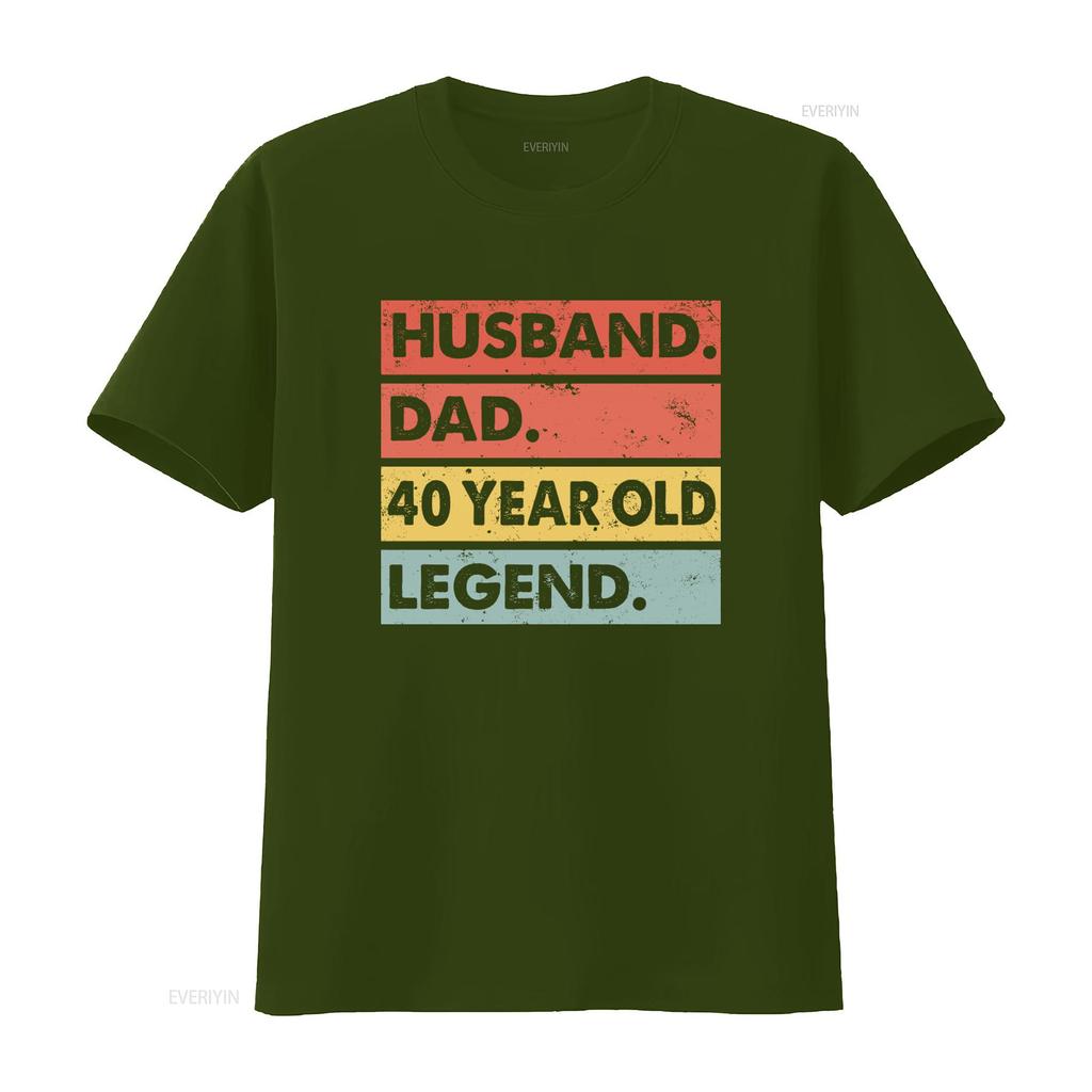 Husband Dad 40 Year Old Legend T Shirt 40th Birthday for Mens Bday vintage Washed Soft graphic Top For Everyday Wear Stylish