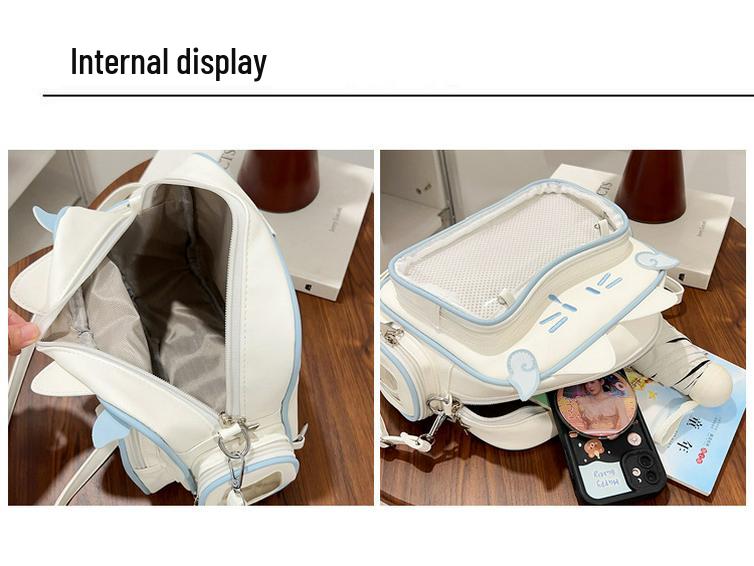 Spicy Girl Mecha Meow Itabag: Cute, Versatile College Shoulder and Crossbody Backpack