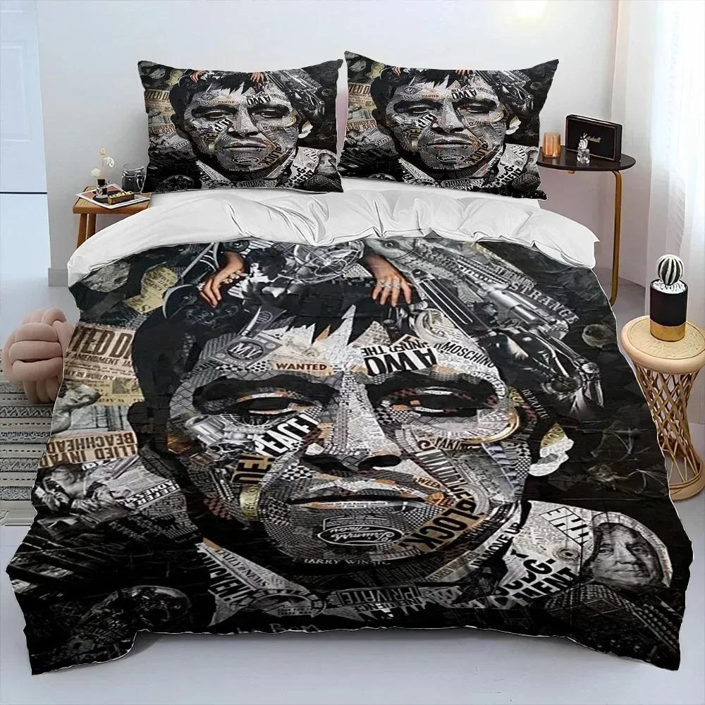Juego de Ropa de Cama Tony de la Película Scarface Para Dormitorio Suave Moderno Colchas Cómodo Funda Nórdica Infantil Funda de Colcha y Funda de Almohada