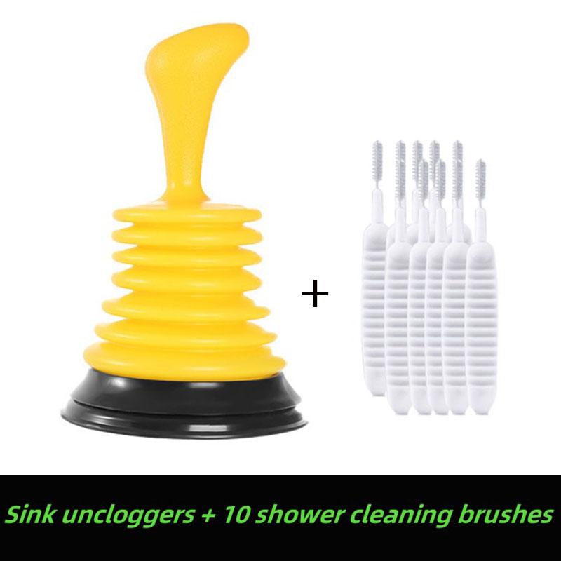 Portable Drain Cleaner for Kitchen and Bathroom Sinks, Heavy-Duty Plunger with Rubber Head and Handle
