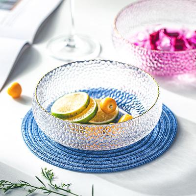 Nordic Style Hammer Pattern Salad Bowl Tableware Glass Salad Bowl Fruit Bowl Soup Bowl Dessert Bowl Practical Kitchenware