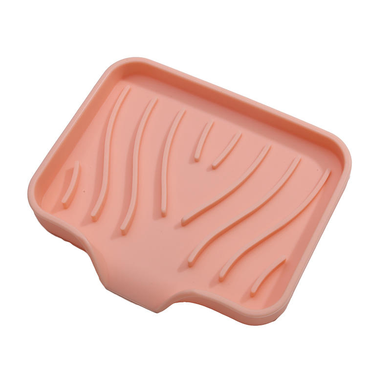 Confezione da 1 portasapone in silicone con scarico, cucina, bagno, vassoio antiscivolo per lavello, creativo, vassoio per sapone da tavolo per lavaggio, scolapiatti senza fori