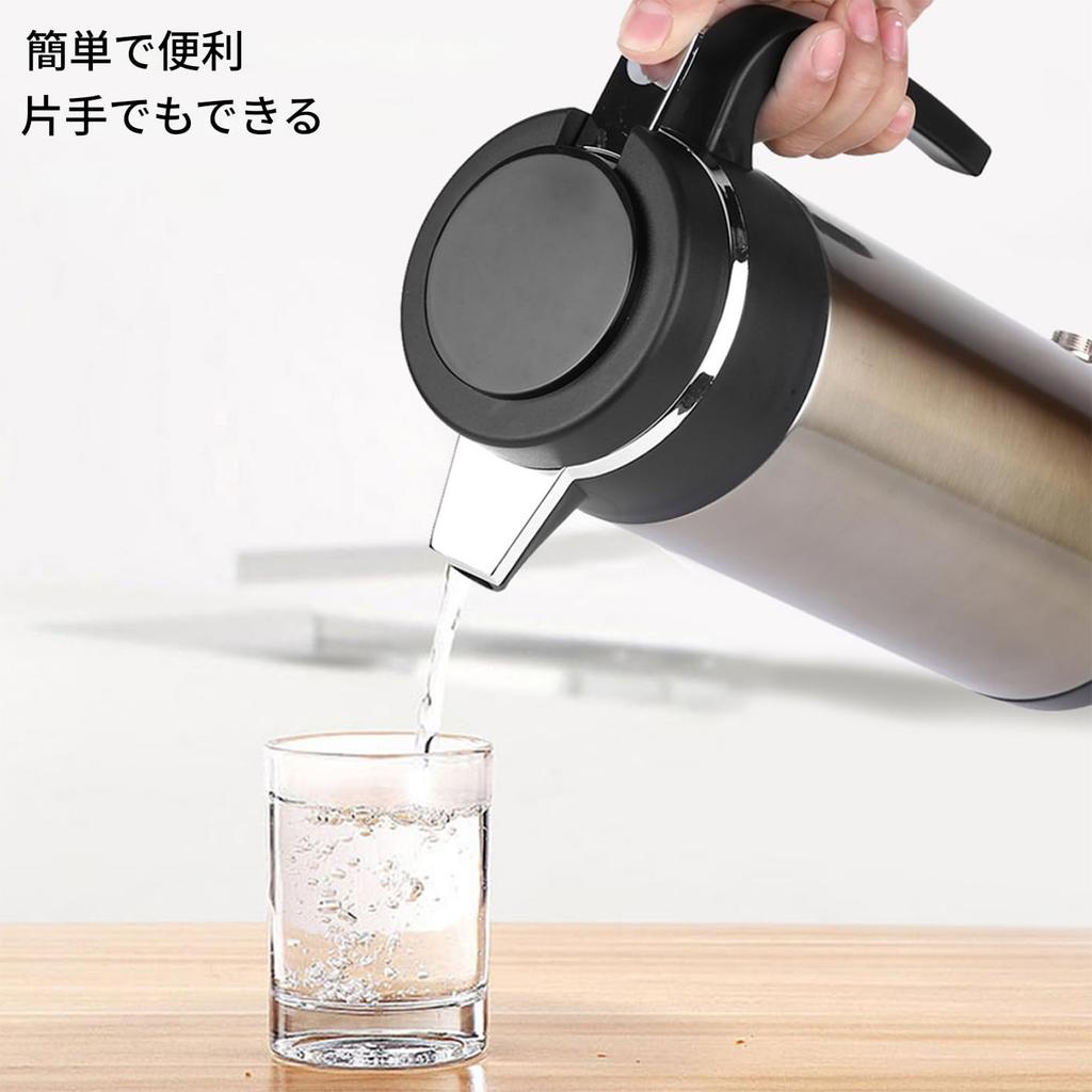 Car Electric Kettle, DC12V/24V, Auto-Shutoff Function, Boil-Dry Prevention Function, Stainless Steel Pot, 1200ml (24V)