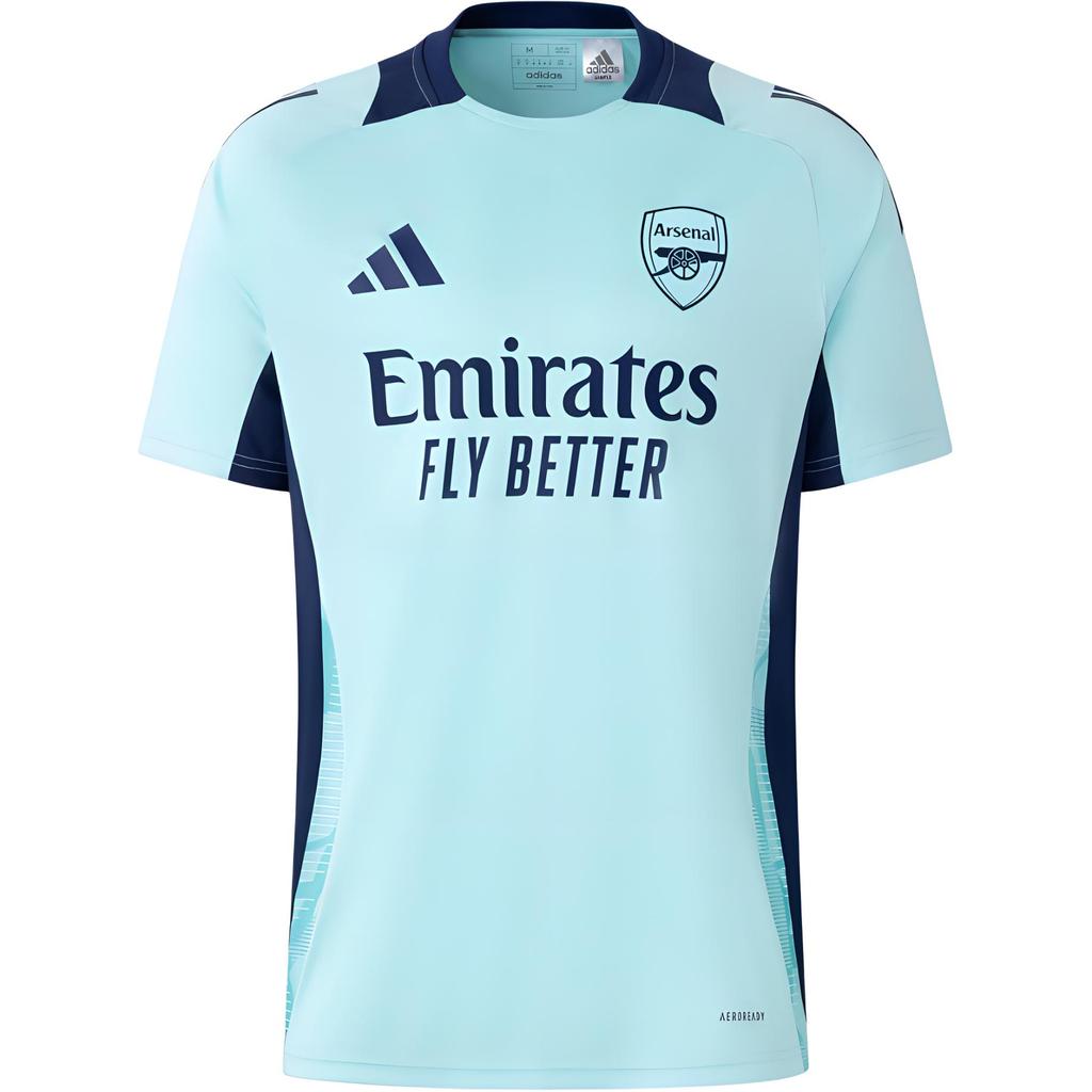Adidas Arsenal Tiro 24 Jersey, Slim Fit Crew Neck Short Sleeve Men Tops Sea-Blue IT2228