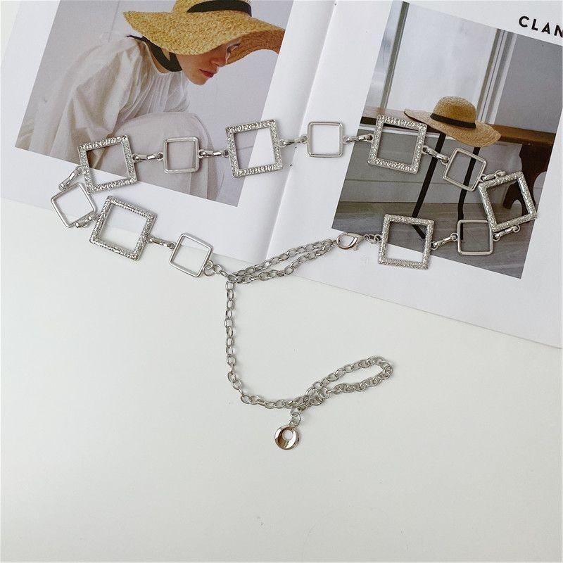 

Contemporary Metal Waist Chain For Women Stylish Square Links Perfect Jeans For