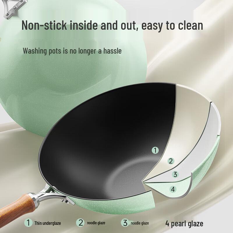 COOKER KING Enamel Titanium Iron Wok