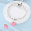 Dangle Charm Bead Component Designed For Woman Copper Metal Pink Apple Compatible With Bracelet High Quality Fine Jewelry Craft Making High Quality