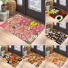 Floral Print Welcome Doormat Non-Slip Machine Washable Carpet for Living Room Bedroom Bathroom Kitchen Laundry Rug