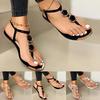 Summer Womens Flip-Flops Open Toe Casual Shoes Flats Buckle Strap Roman Sandals