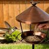 Spill Guard Standing Bird Feeder Anti-Waste Bird Feeder Tray  For Drinking Showering