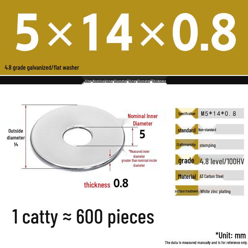 Galvanized Extra Large Thickened Metal Flat Washer (M6-M16)