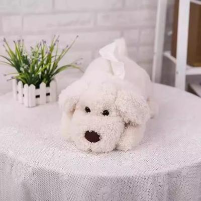 Cute Cartoon Dog Tissue Box Soft Comfortable Napkin Storage Holder Creative Tissue Cover Living Room