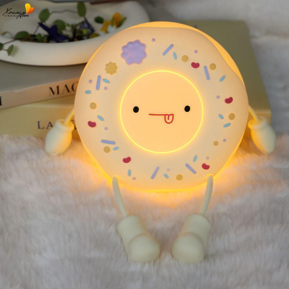 

Soft Donut-Shaped Night Light Silicone Desk Lamp Room Decor Bedside Light Birthday