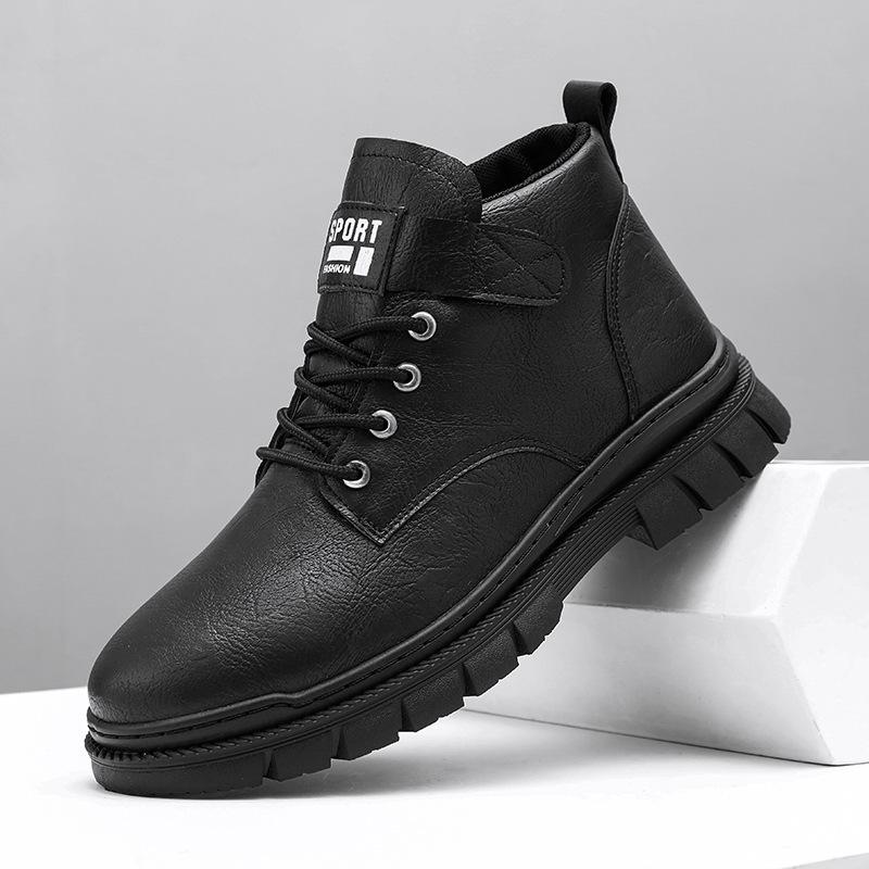 Autumn Retro Martin Boots Men's Shoes Summer New British High-top Lace-up Casual Fashion Tooling Leather Shoes Outside