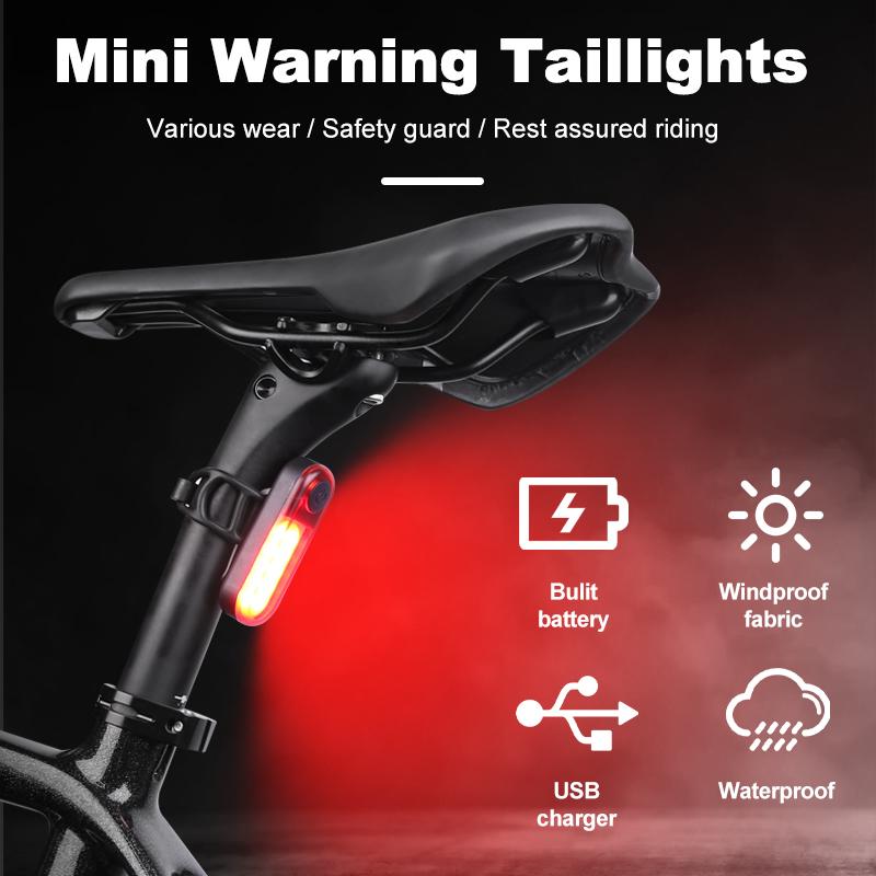BUCKLOS COB Bike Lights Bicycle Light USB Recharge Bicycle Rear Light Waterproof Road Mountain Bike Taillights Cycling Lamp