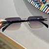 Retro Square Frame Sunglasses Eyewear Anti-UV Glasses Frameless Polarizing Lens Sunnies  Outdoor