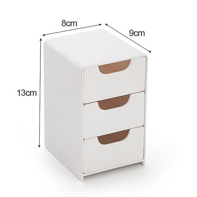 

3-Tier Cosmetic Storage Box Organizer With Drawers Multifunctional Countertop Storage For Jewelry Office Supplies белый