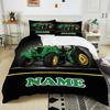 New! Personalized Custom Name Retro Tractor Pattern Printed Bed 3-piece Set Children Adult Soft Bedding Christmas Halloween Gift