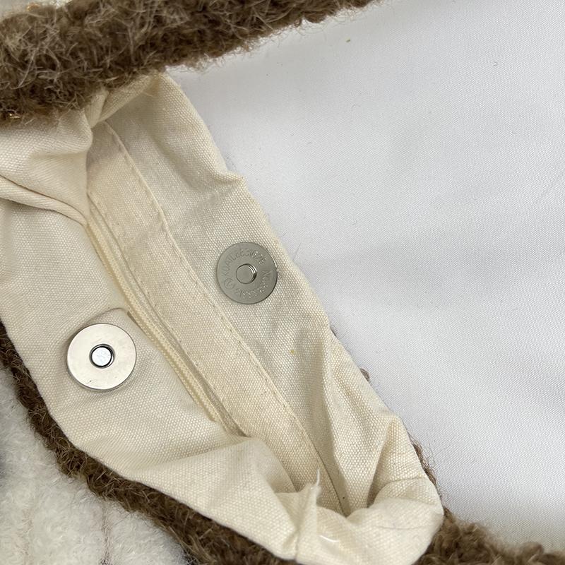 Girl Cute Little Satchel Bow Cartoon Fashion Korean Version Women's Mobile Phone Bag Felt Christmas Japanese Messenger Bag