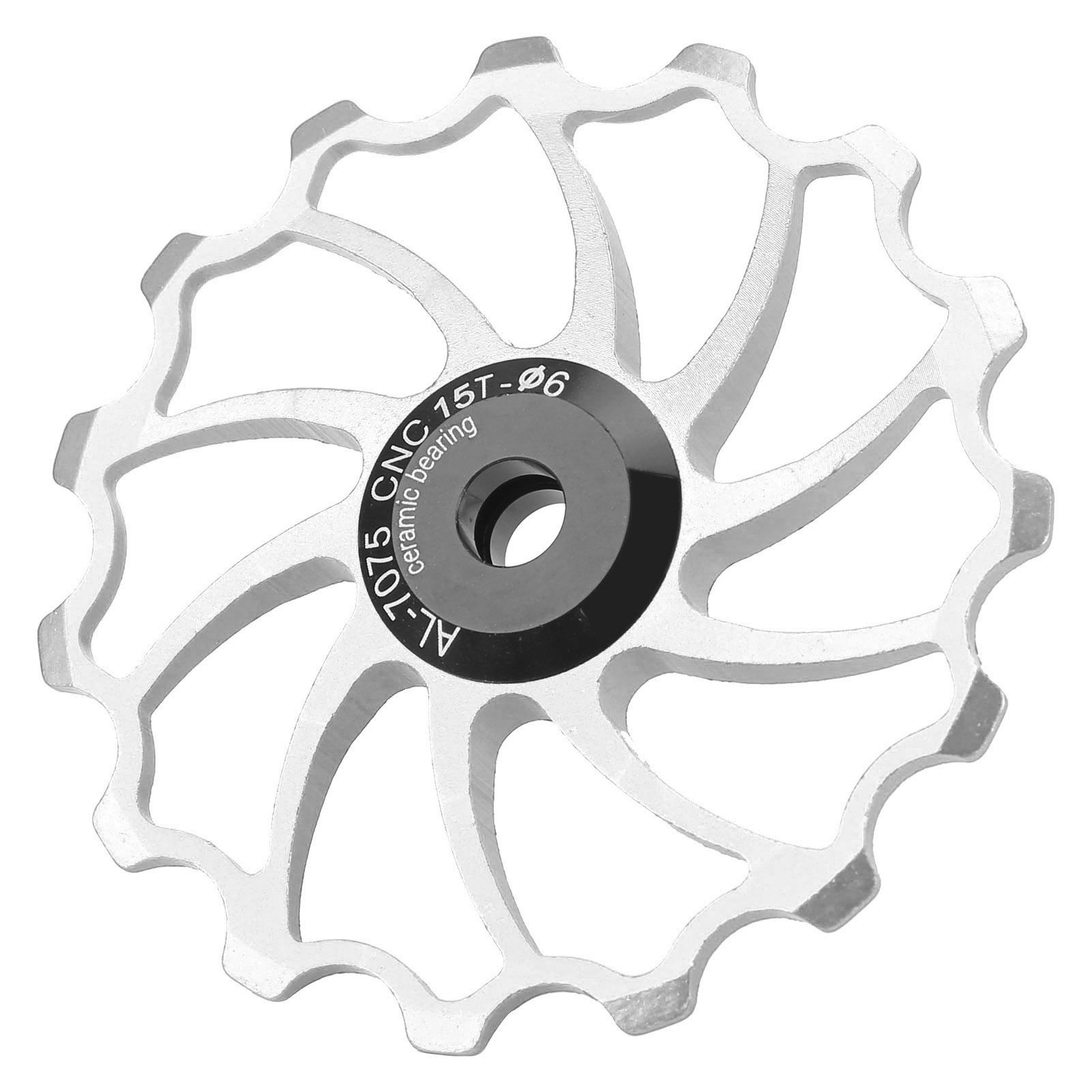 

MEIJUN Rear Derailleur Guide Pulley Wheel 15T Ceramic Bearing for Folding Mountain BikesSilver серебряный