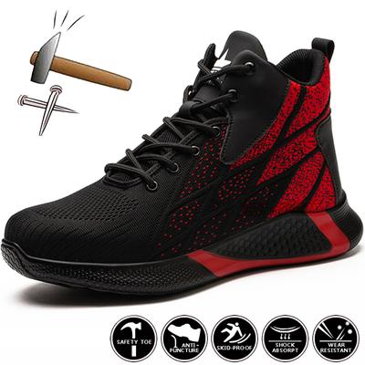 Indestructible Work Boots Men Safety Shoes Lightweight Breathable Work Shoes Steel Toe Safety Boots Men Anti-Smash Work Sneakers