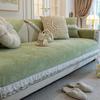 New Chenille Lace Edge Sofa Cover Four Seasons Universal Couch Cushion French Retro L-shaped Sofa Cover Anti Slip Couch Mat