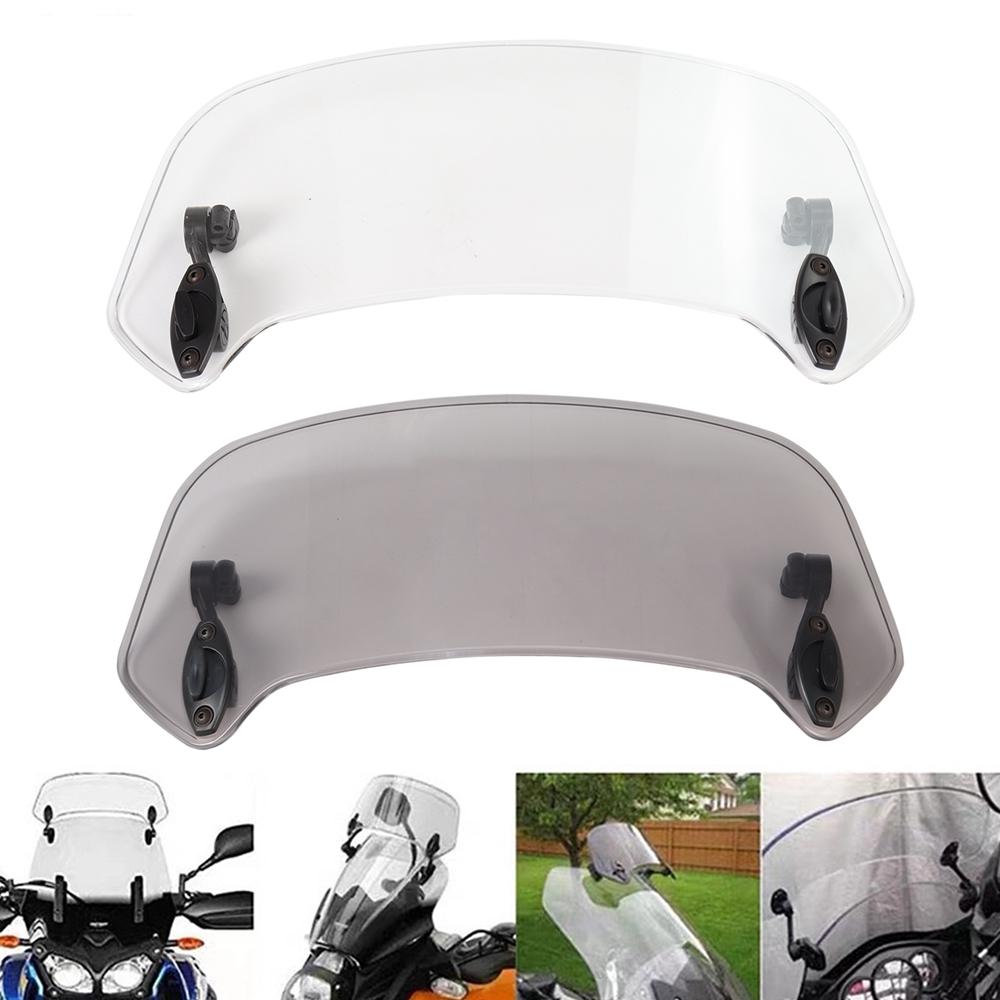 Universal Motorcycle Windshield Extension Adjustable Spoiler Clamp-On Windscreen Deflector For BMW KAWASAKI YAMAHA HONDA SUZUKI