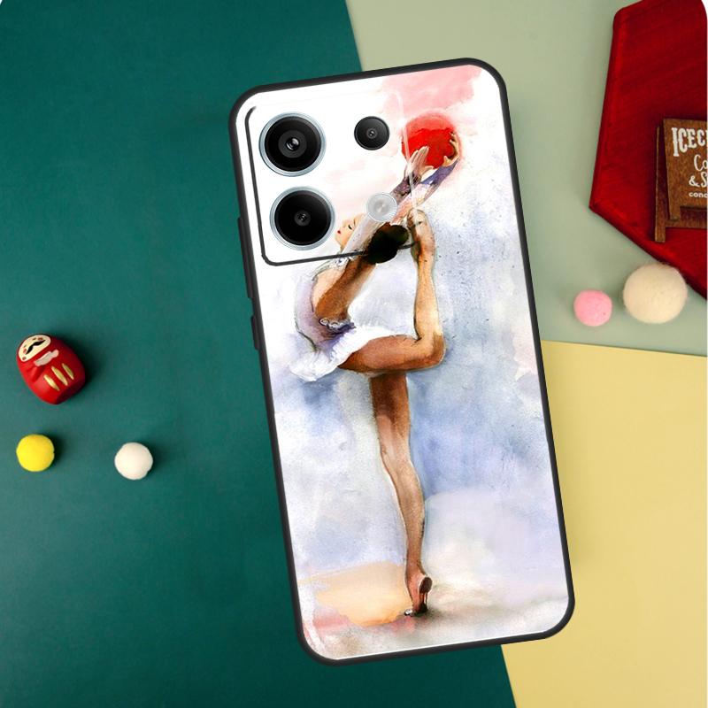 Gymnastics Oil Painting Case For Xiaomi Redmi Note 14 13 12 11 15 Pro Plus Redmi 15 13 10 10C 12C 13C 14C 15C Funda