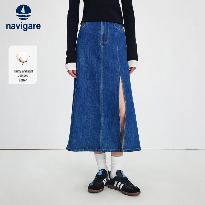 Navigare Women s Cotton Blend A-Line Skirt M