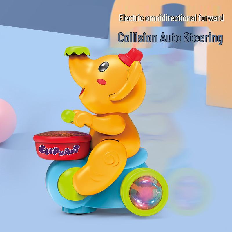 Musical Elephant Toy Motorcycle with Lights & Hovering Ball
