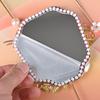 Multicolor DIY Chinese Fan Song Brocade with Mini Mirror Mini Handhold Fan Photo Props DIY Accessories Hand Made Makeup Mirror
