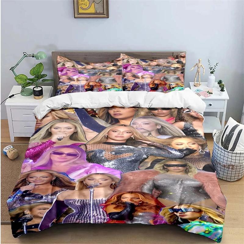 Beyonce Bedding Set Pop Singer Duvet Cover Pillowcase Twin Queen King Size for Boys Girls Adult Home Textile