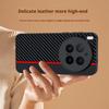 For Vivo X300 Pro 5G Case Leather + PC Hard Phone Cover Carbon Fiber Texture