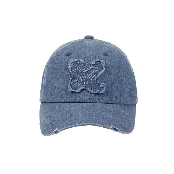 Ssaemsonaiteuledeu Logo Applique Ball Cap Vintage Blue Uv631003