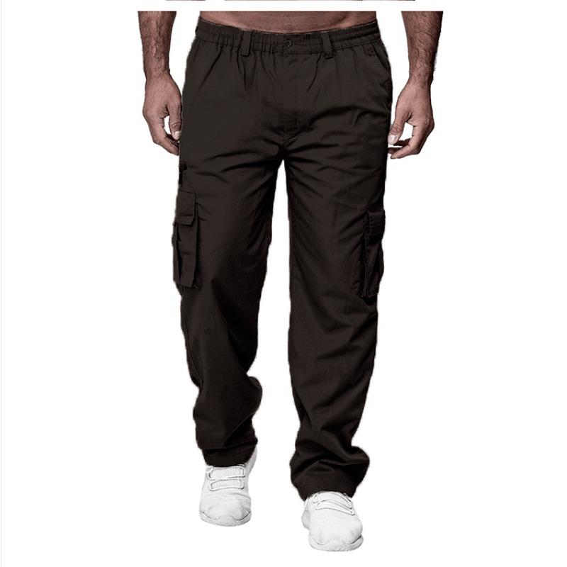 Men's Casual Multi-pocket Loose Straight-leg Cargo Trousers Fashion Casual Pants