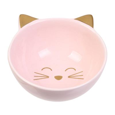 [A1229] - Ceramic Appetizer Cup 'Cats' Pink - 10x5 Cm