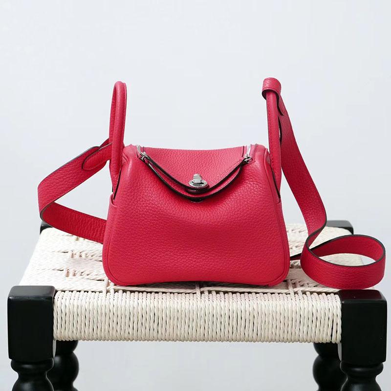 High End Mini Lindi 19 Handmade Wax Thread TC Top Layer Cowhide Fashionable And Versatile Commuting Carrying Crossbody Bag