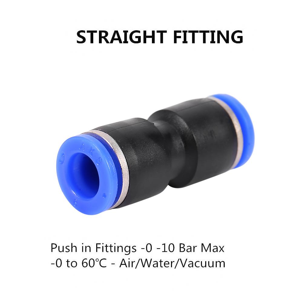 5Pcs Pneumatic Push In Fittings Air Valve Water Hose Pipe Connector Joiner