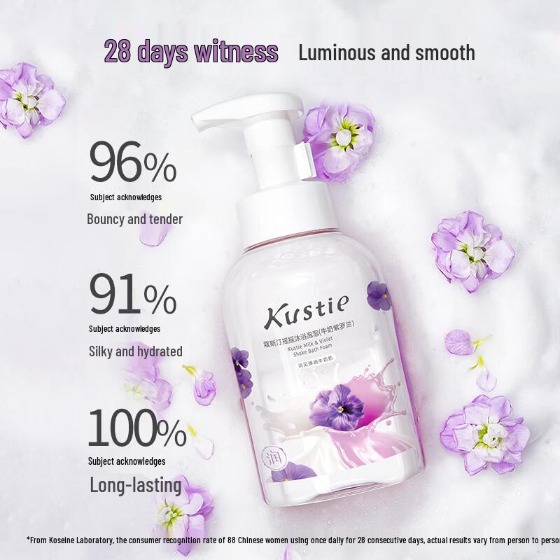 Kustie Violet & Rose Shake Bubble Shower Set