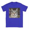 Silly Staring Cat Meme Mens T Shirts  Vintage Tees Short Sleeve Round Collar TShirts Pure Cotton Party Clothes