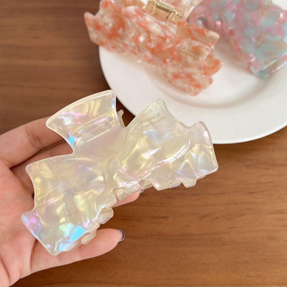 

Geometric Retro Bow Acetate Hair Claw Hairpin Korean Style Shark Clip Female Style F