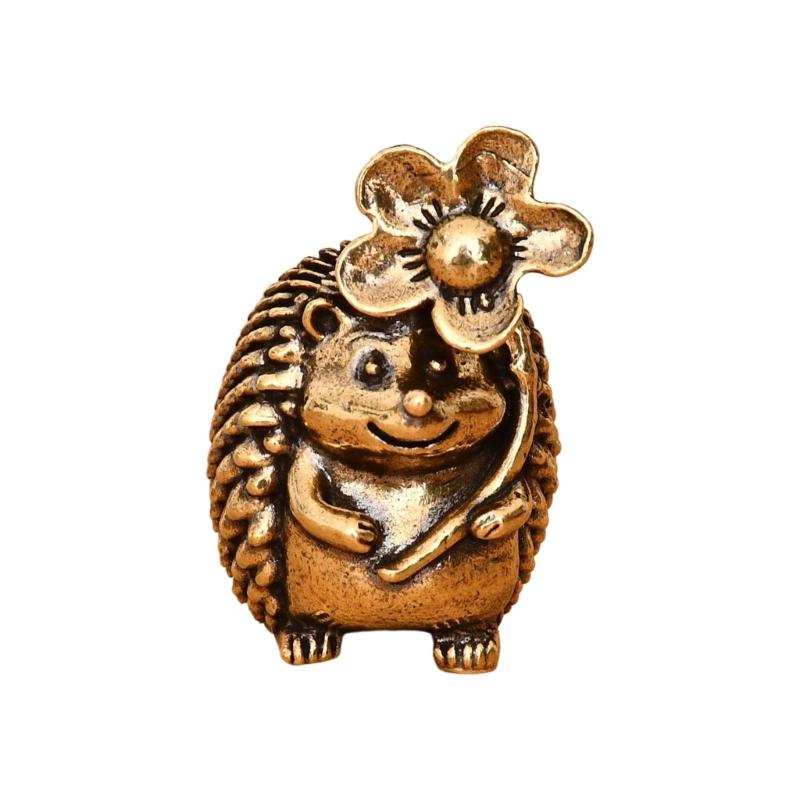 

Вінтажна латунна скульптура їжака, мініатюрна антикварна фігурка тварини, фігурка феншуй для колекціонера та для унікального подарунка