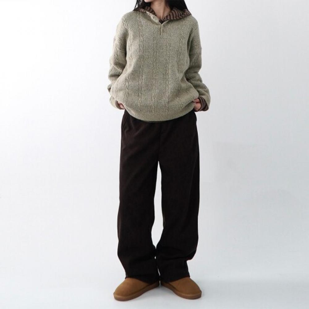 Onl Women Heavy Fleece Corduroy Wide Pants