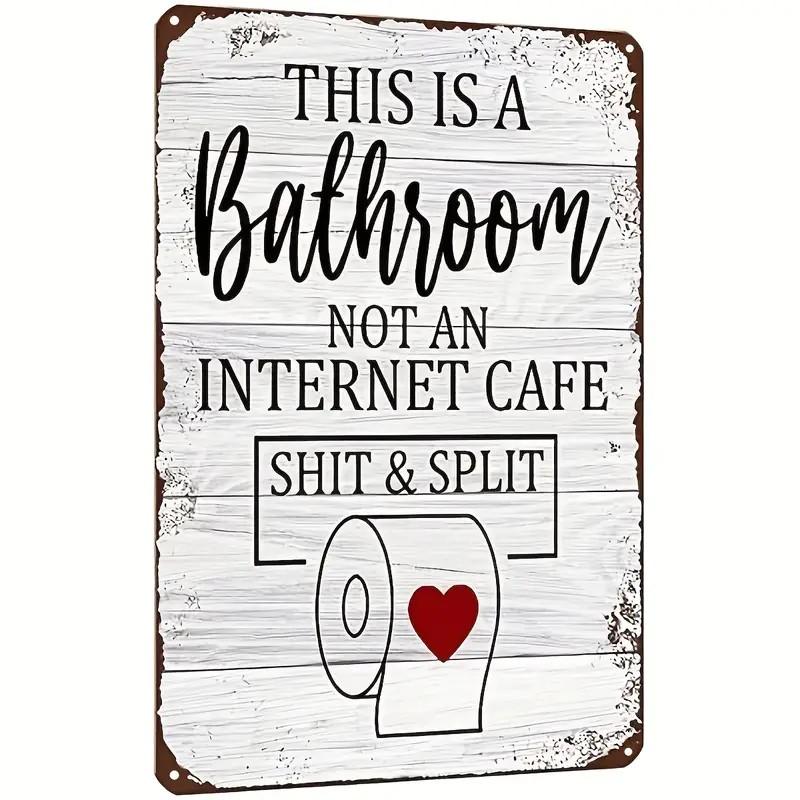 Vintage Metal Tin Sign 8x12 Inch Retro Bathroom Wall Decor Home Toilet Sign