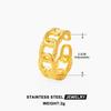 Elegant 18K Gold-Plated Geometric Stainless Steel Ring with Natural Stone, Adjustable for Women